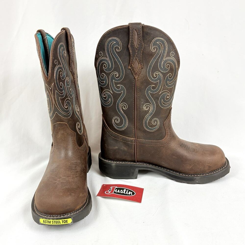 Justin Women's Work Boots Gypsy Tasha Steel Toe Size 9.5B GY9991 Waterproof